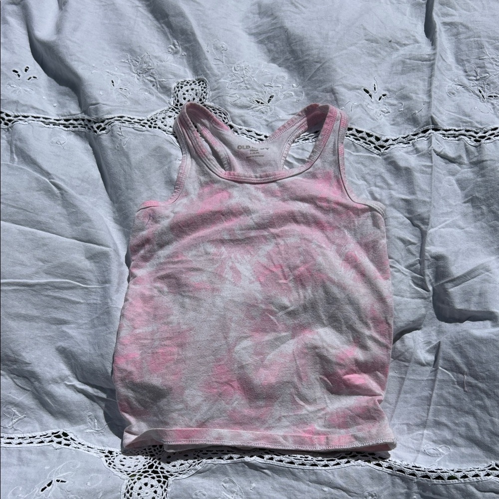 Old Navy Pink and White Kids Tank Top